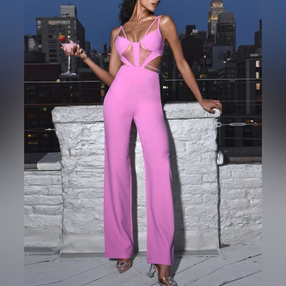 Strappy Night-Out Pink Jumpsuit